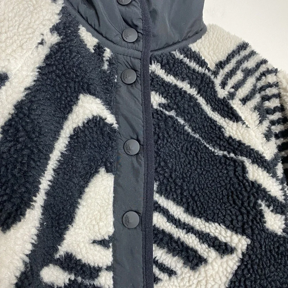 Free People FP Movement Rocky Ridge Sherpa Jacket XS Geo Line Combo Snap Fleece